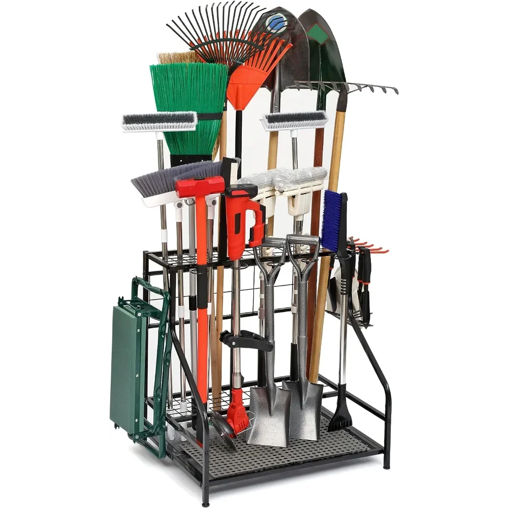 Garden Tool Organizer for Garage, Garden Tool Rack, Tool Organizers and Storage, up to 58 Long-Handled Tools, Garage Organizer