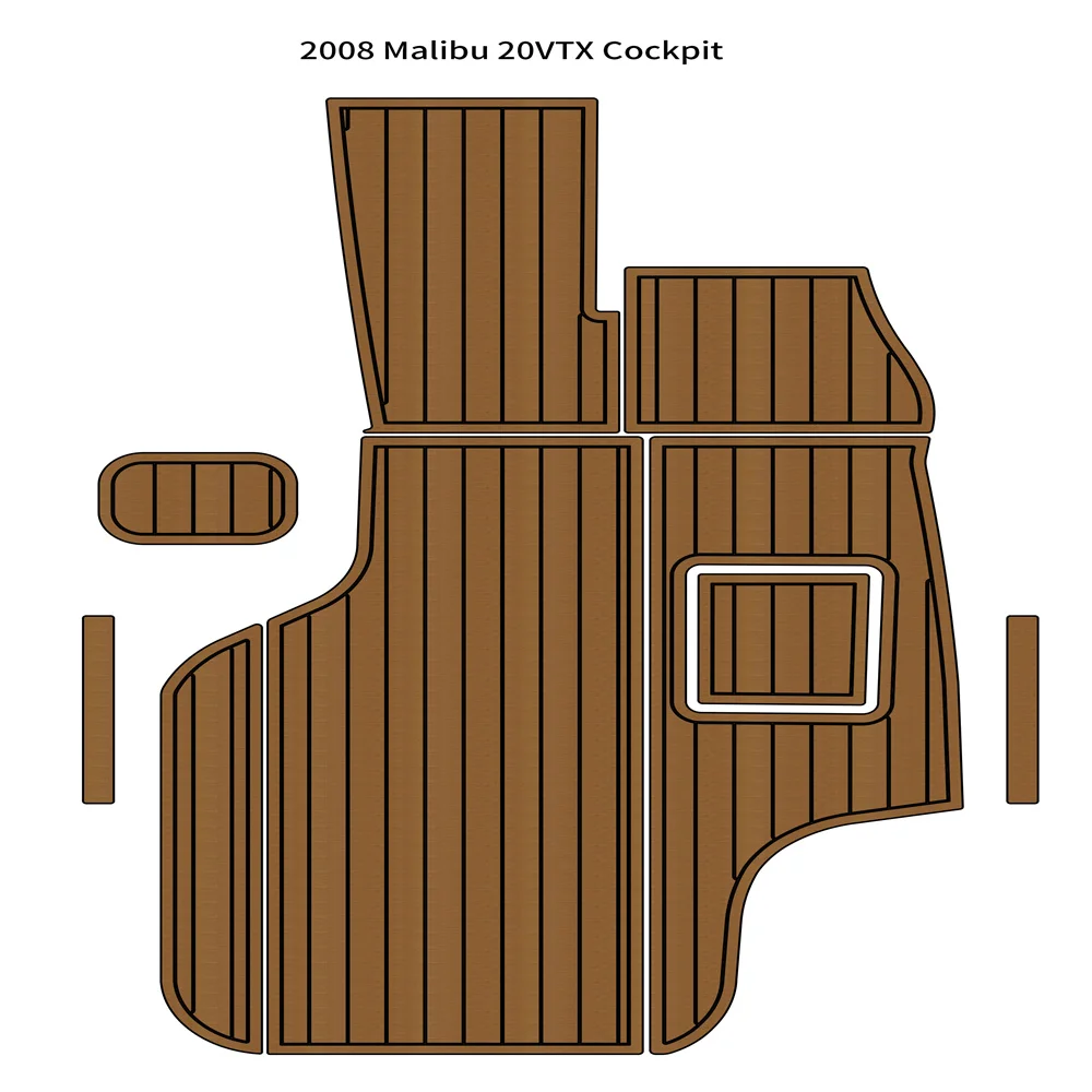 

Quality 2008 Malibu 20 VTX Cockpit Pad Boat EVA Foam Faux Teak Deck Floor Mat Flooring