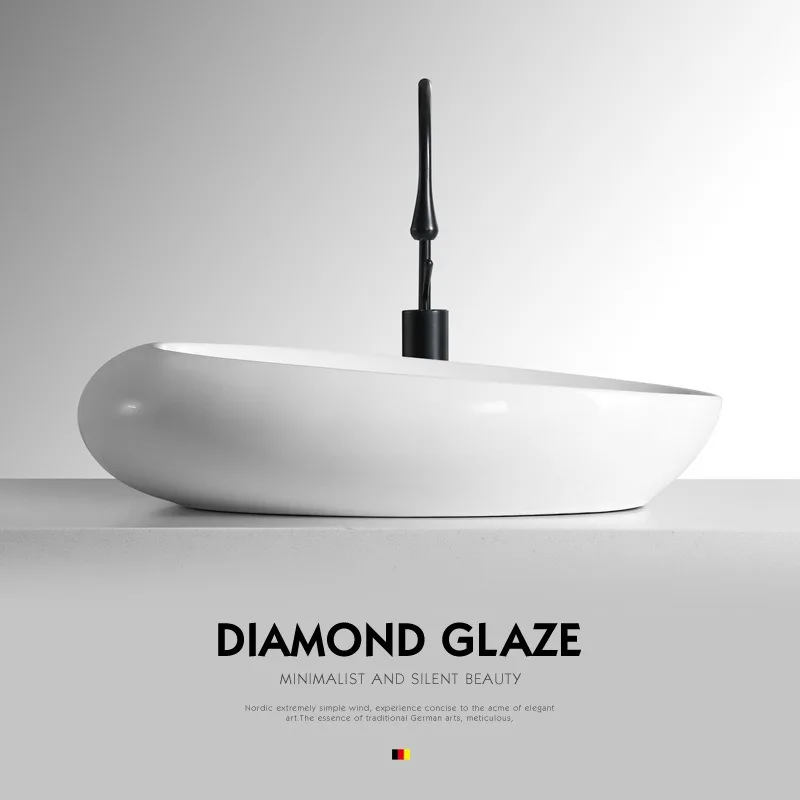 Creative Fashion Countertop  Art   Special-shaped   Bathroom Personalized Wash  Oval