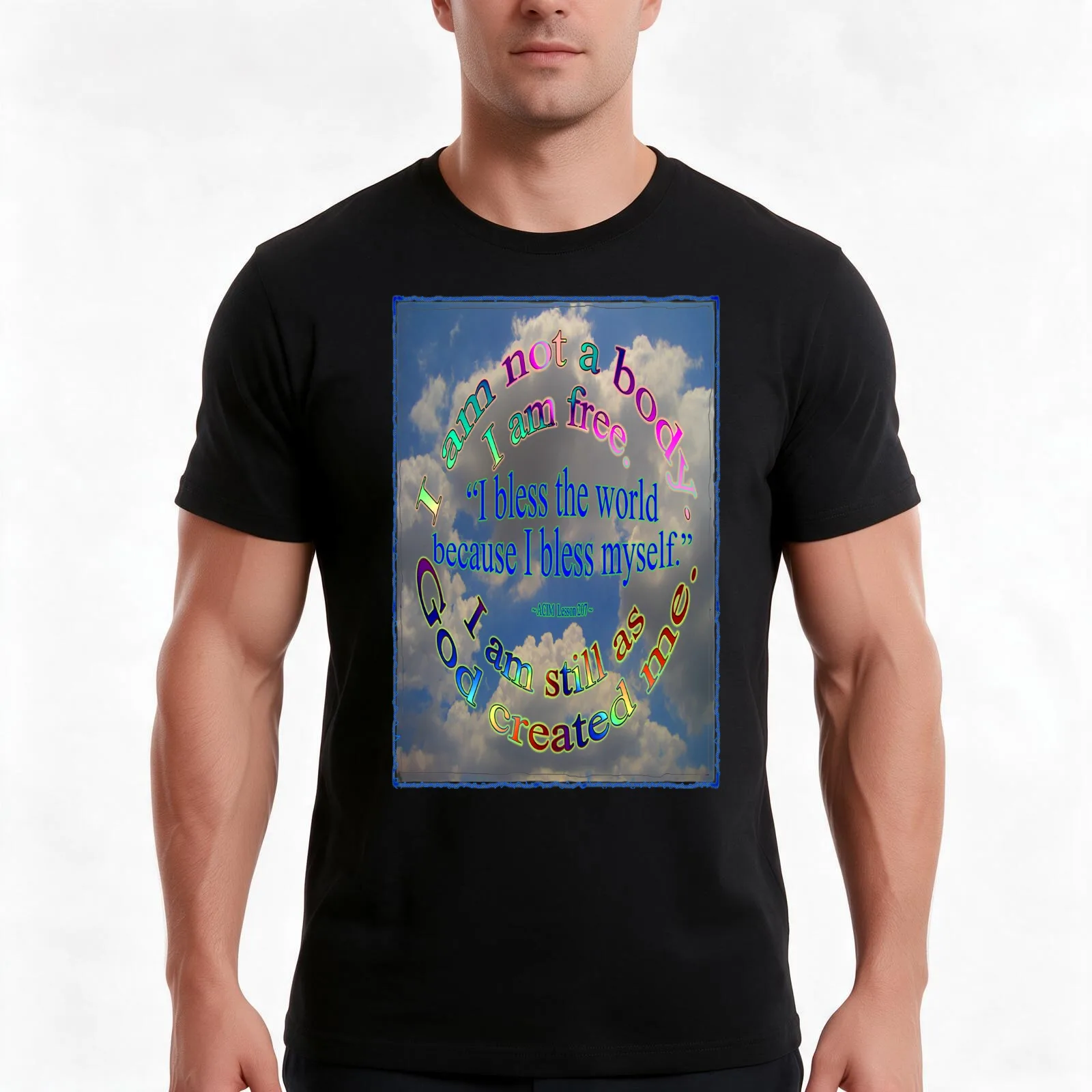 ACIM Review Lesson 207 T-Shirt, Summer Casual Cotton Tee, Oversized Streetwear Tops, Vintage Graphic Print, Unisex Men Women