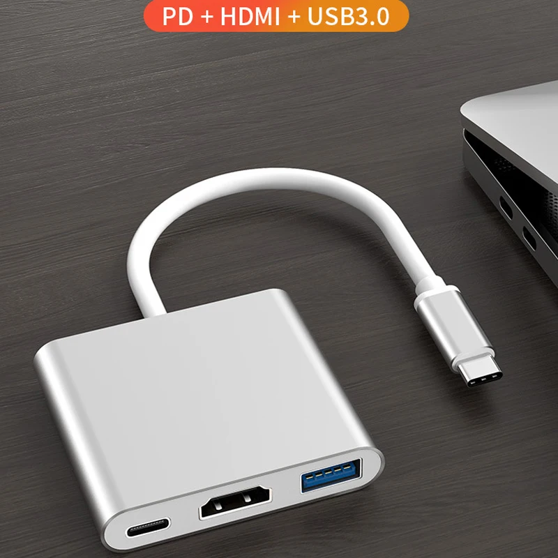 نوع C إلى HDMI كابل شحن محور ، 4K ، USB 3.0 ، PD ، 100 واط ، USB 3.1 ، ماك اير برو ، هواوي ، سامسونج ، شاحن الكمبيوتر المحمول ، الفيديو ، HDTV ، العارض