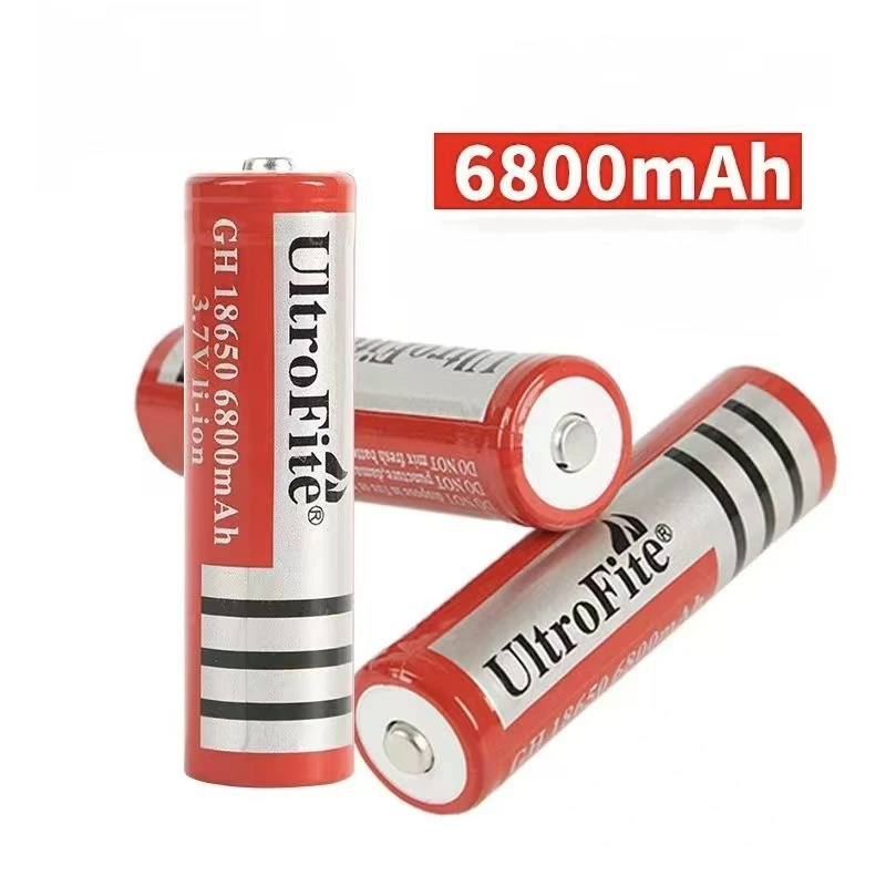 18650 Lithium Battery 3.7V Rechargeable Large Capacity 6800mAh Headlight Strong Light Flashlight Charger Radio