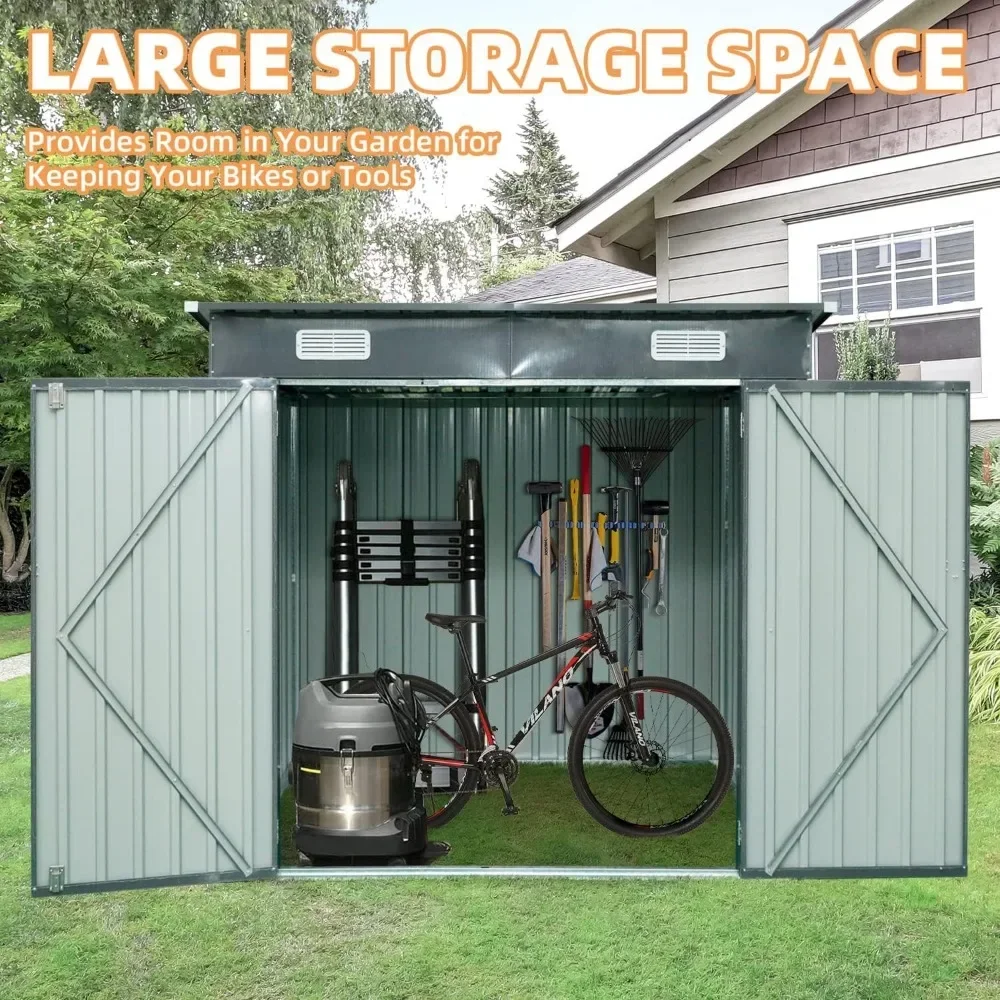 Backyard Container Home Prefabricated Module House 6' X 4' Outdoor Metal Storage Shed Speakers Tool Storage Shed for Patio Tent