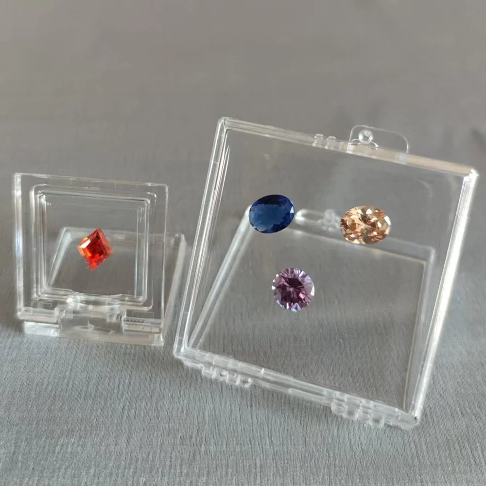 Transparent Loose Diamond Jewelry Storage Box Gemstone Gift Packaging Box Floating Gems Organizer Stone Zircon Display Showcase