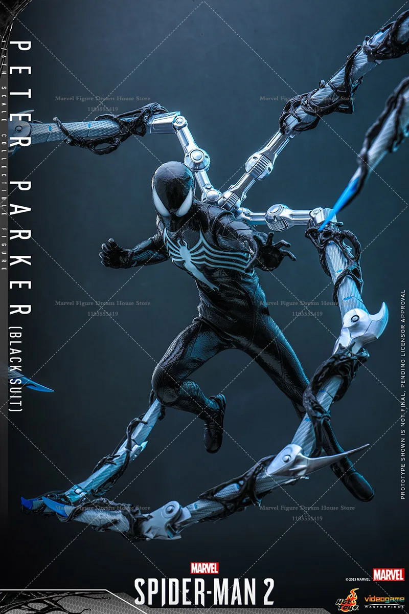 HOTTOYS VGM56 1/6 Scale Marvel Black Spider-Man Peter Parker Venom Possession Symbiont 12-inch Full Set Action Figure Soldier