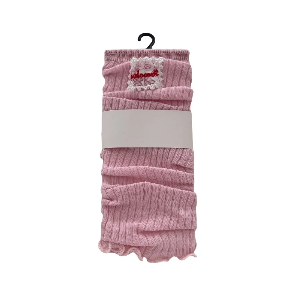

Fashion Sweet Ballet Calf Long Socks Ruffle Candy Color Mid Calf Stocking Stripe Thin Knee High Open Toe Socks Streetwear