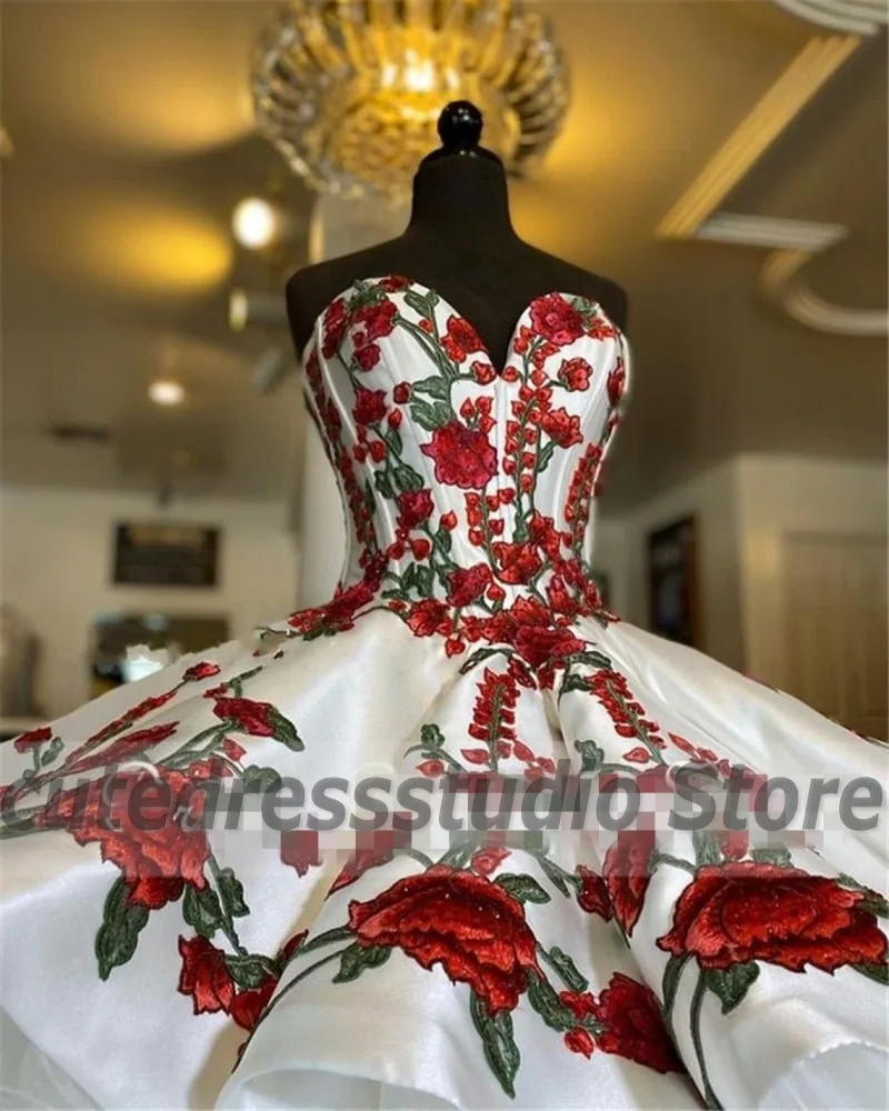 Charro-Vestidos De Quinceañera De XV Años, hermoso vestido De flores, apliques De satén, dulce 15