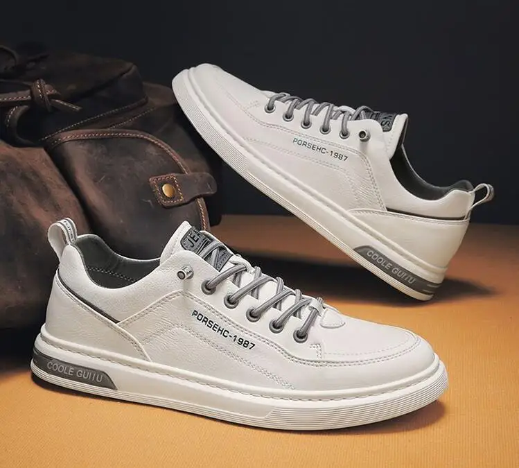 

Весенне-осенние модные мужские повседневные кроссовки, новые модные белые туфли на шнуровке, удобная студенческая спортивная обувь