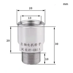 Thread Adapter Er11 Er16 Er20 Er25 Er32 Collet Chuck Spindle Motor Engraving Machine Spindle Motor Shaft Sleeve