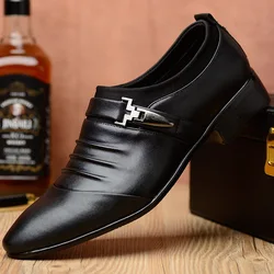 Men Formal Business Leather Fashion Slip on Moccasins Casual Shoes Man Party Formal Dress Shoes Wedding Flats Zapatos Hombre 48