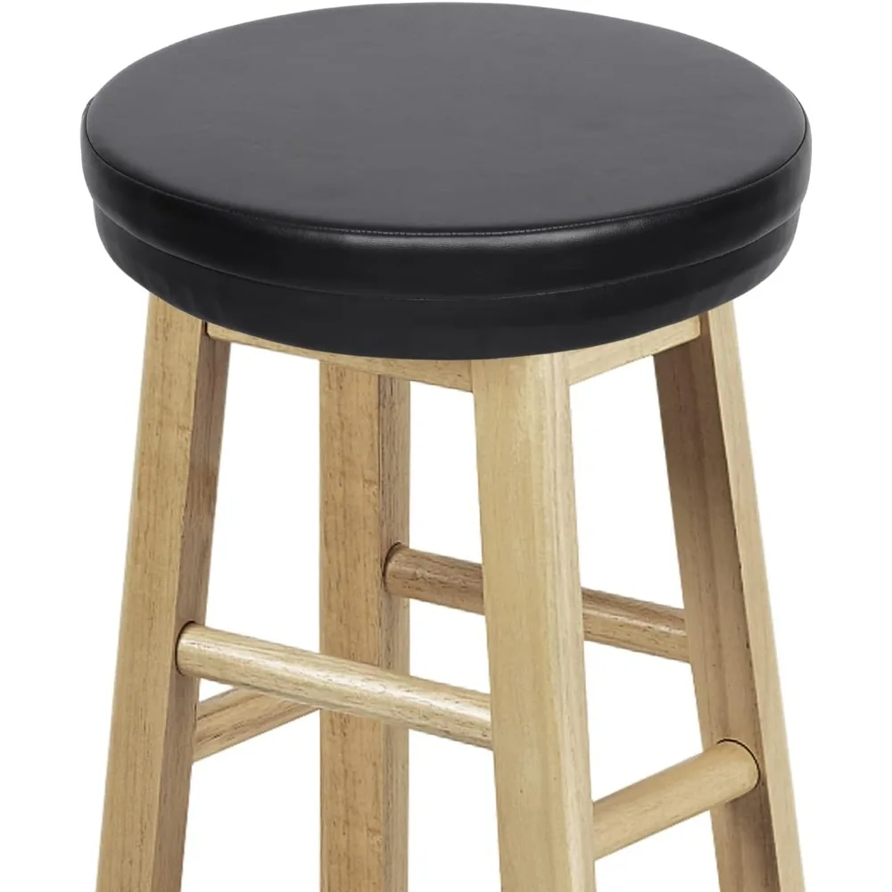 

Shinnwa Bar Stool Cushion Round Foam Padded Seat Cushions Waterproof Leather Bar Stool Covers with Elastic and Non Slip Bottom 12 Inch Black