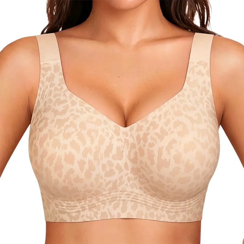 Dames Jelly Plus Size Naadloze en Draadloze BH Ondersteunende Volle Cup Zacht Comfortabel en Ademend Draadloze BH Push-up BH