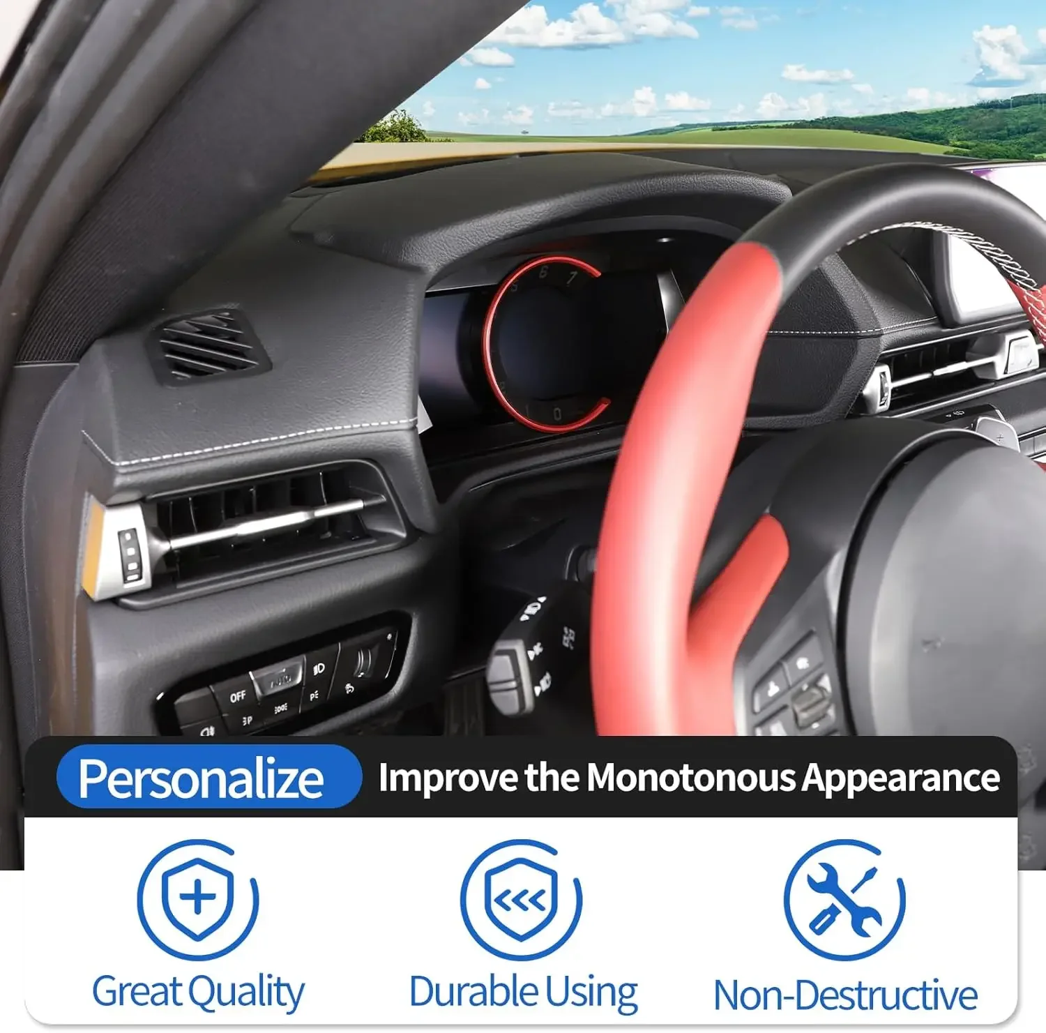 Aluminum Alloy Car Dashboard Tachometer Decoration Ring Sticker Car Interior Accessories For Toyota GR Supra A90 MK5 2019-2025