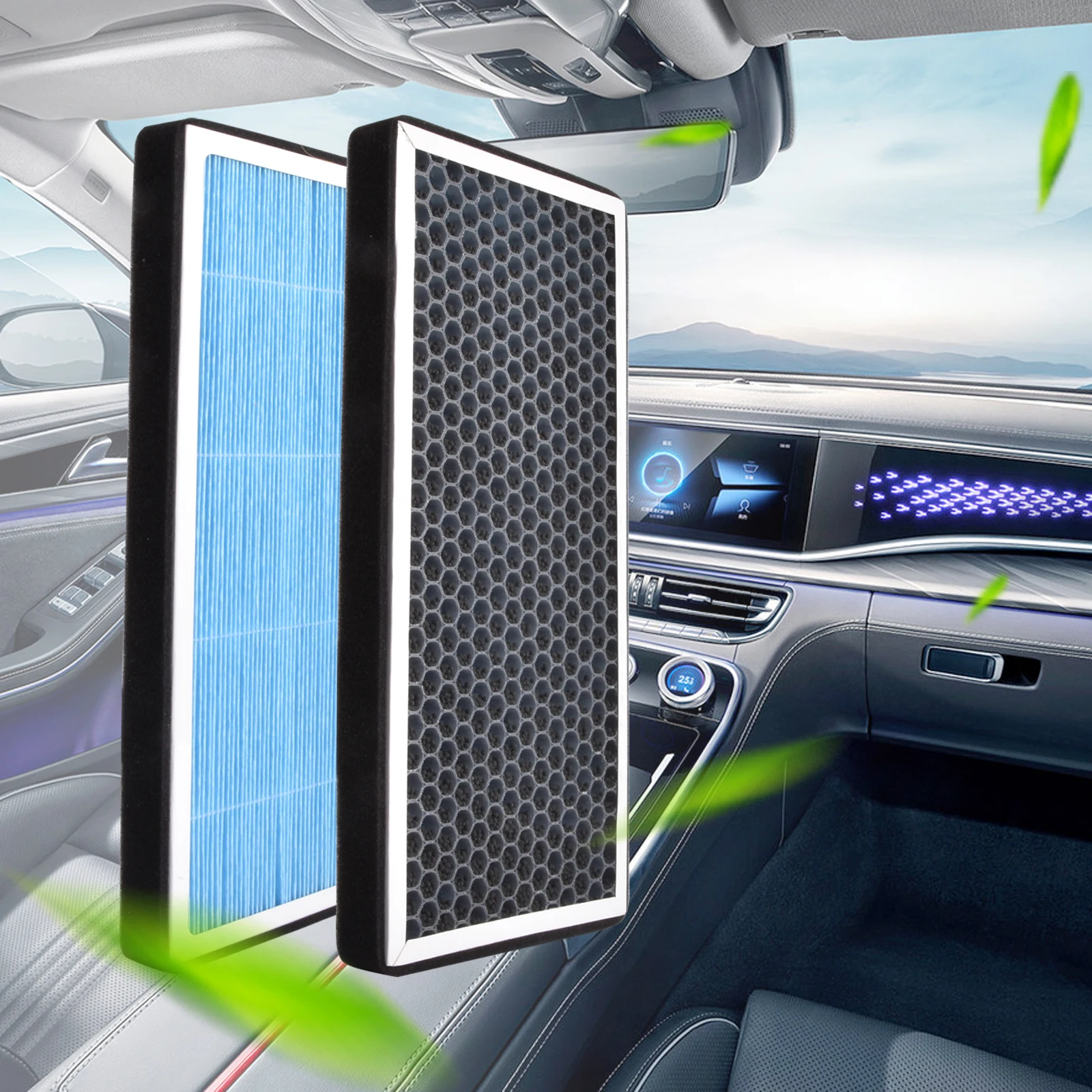 Honeycomb Air Filter For VW ID4 ID.3 ID6 2023 2022 2021 Car Cabin with Activated Carbon  Mesh Fragrance Conditioner Refresh