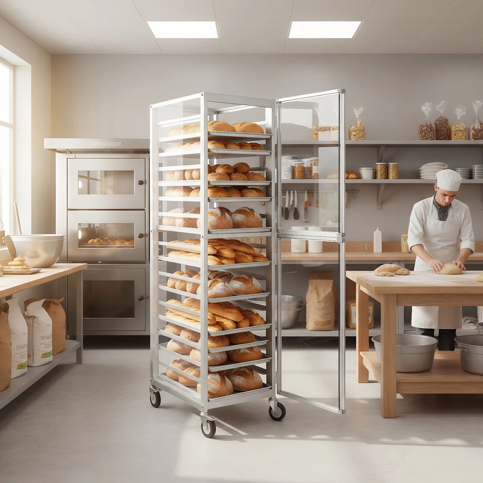 

18 Tiers Commercial Bakery Racks with Wheels Commercial Bun Pan Bakery Rack 18.5x24.6x70in NSF Listed for Restaurant & Catering