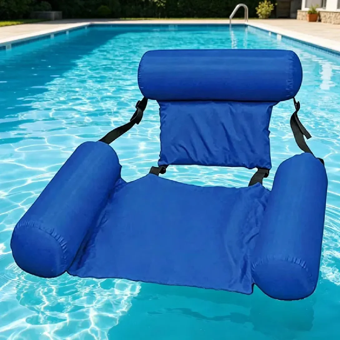 Image of 1 Stück Faltbare Aufblasbare Matratze für Wasserspaß Schwimmbad-Hängematte Liegestühle Wassersport-Pool-Schwimmkissen Strandzubehör