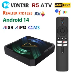 VONTAR ATV TV Box Android14 Realtek1325 Support AI-PQ AI-SR HDR10+Wifi6 4K HD 2.1b AV1 100M LAN Media player Set top box