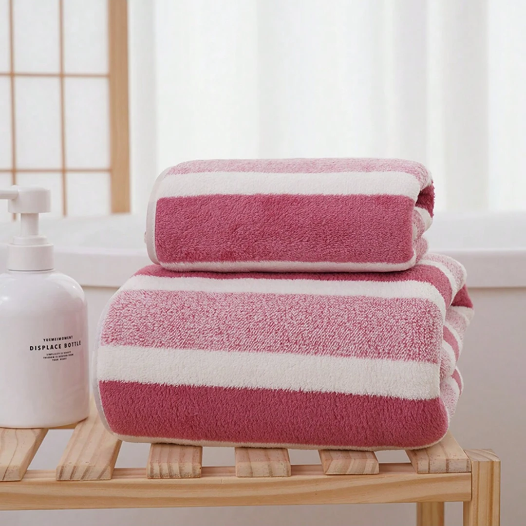 2 pieces baby bath towel towel set coral velvet adult and child dual-use bath towel comfortable, soft, warm and absorbent