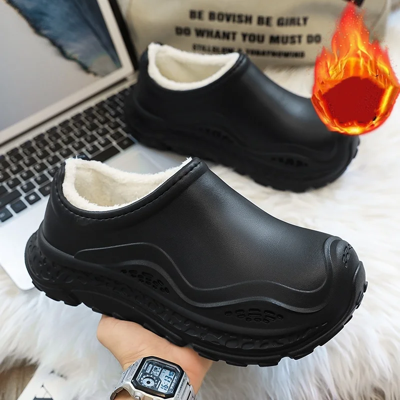 

Men's and Women's Cotton Slippers, Couple's Style, Autumn and Winter Warm Fleece-Lined Slippers, Cotton Shoes