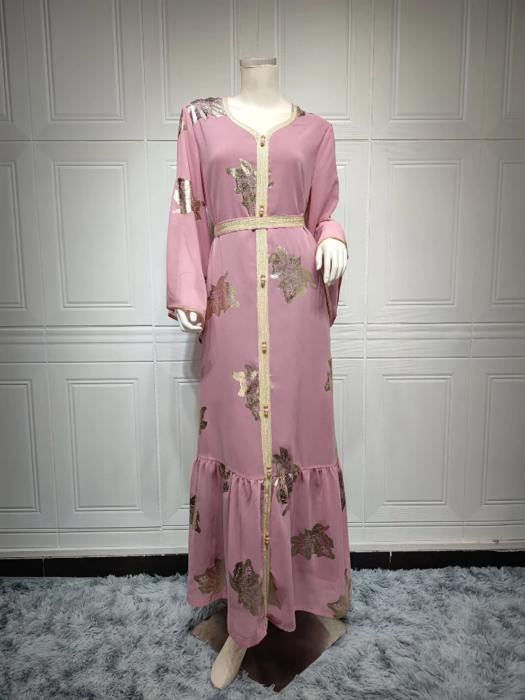 Arab Morocco Muslim Dress Abaya Women Ramadan Chiffon Abayas Dubai Turkey Islam Kaftan Longue Musulmane Vestidos Largos 2022