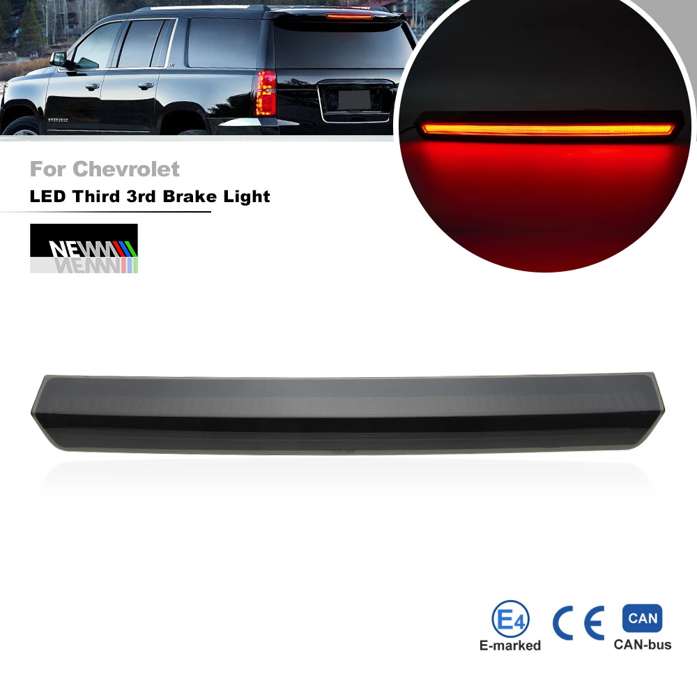 

GMTK2UC Gen4 For Chevrolet Tahoe Suburban 2015 2016 2017 2018 2019 2020 Smoked LED Center Third Brake Light 3rd Stop Lamp CHMSL