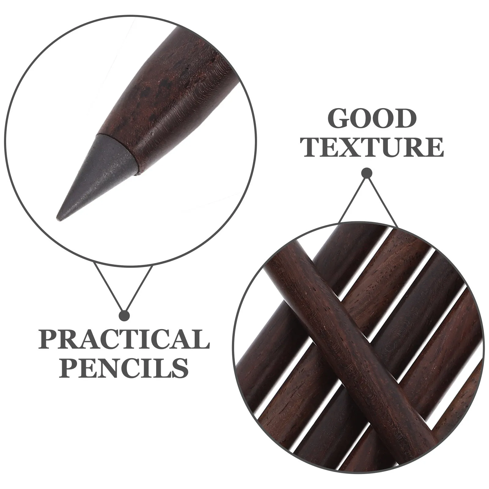 8Pcs Eternal Inkless Pencils Wood Body Reusable Never Sharpen Sketching Drawing Office Supplies Note Taking Hb Lead Pencils