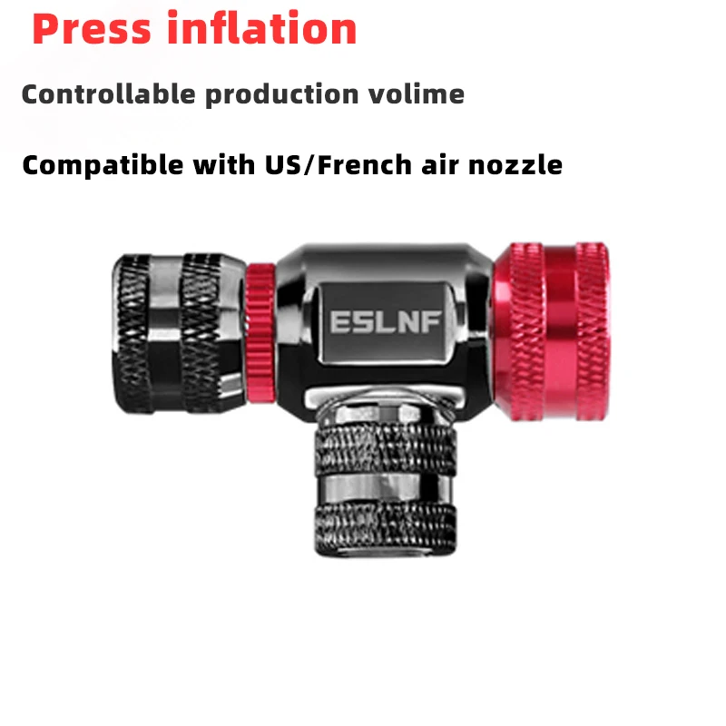 ESLNF Mini Bicycle CO2 Pump Portable Tire Inflator For Schrader Presta Adapter MTB Road Bike Aluminum Alloy Automatic Pum