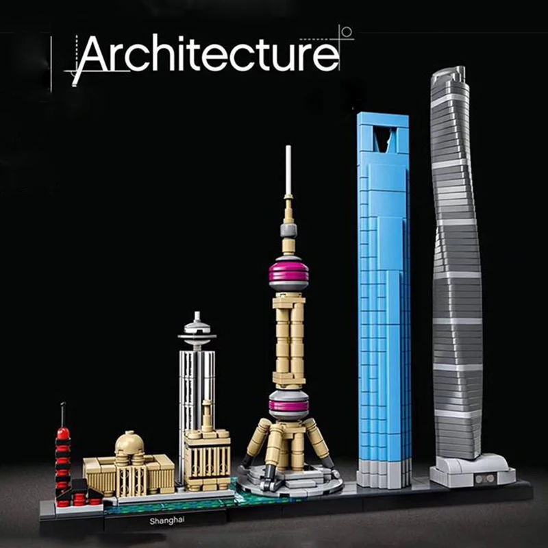 City Landmark Shanghai 21039 Skyline Building Toys Building Blocks Street View Model Kids Adult Toys Birthday Gifts Home Decor