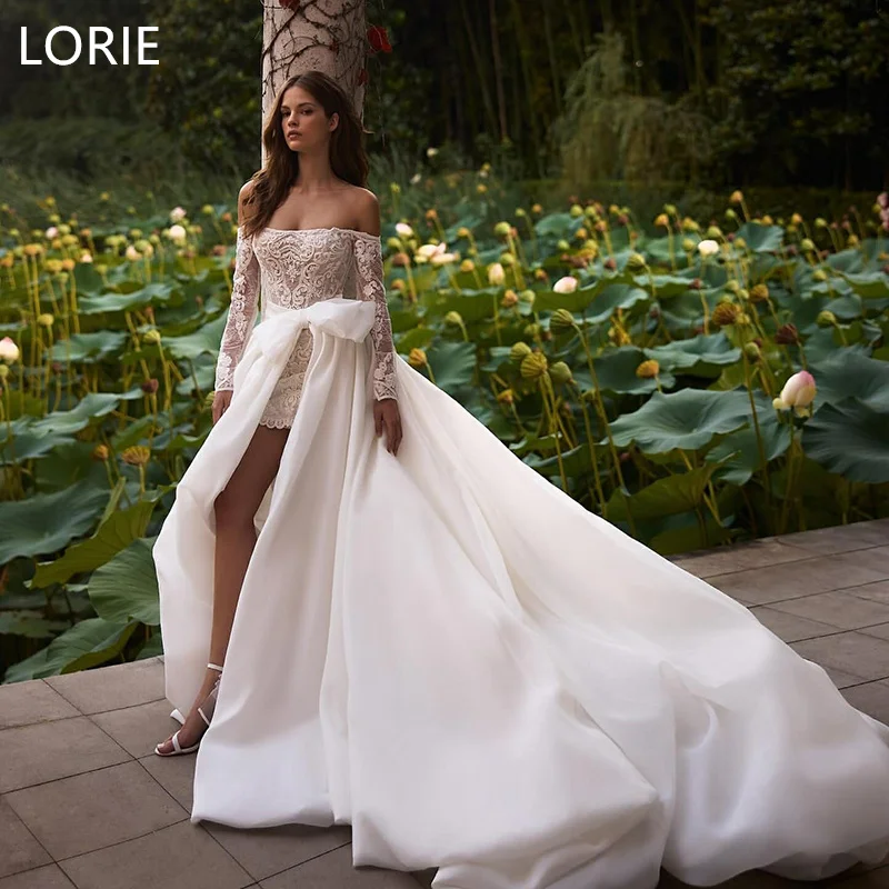 LORIE Sexy A-line Lace Appliques 2 Pieces Wedding Dress Princess Off Shoulder Wedding Gowns Sweetheart Bride Gown Customized2025