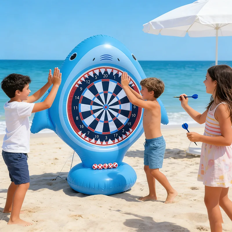 Jogo de água de tabuleiro de dardo inflável, flutuador de piscina, atividades ao ar livre na praia, presente legal de festa de verão para meninos e meninas de 6 7 8 9 10 12 12 anos de idade