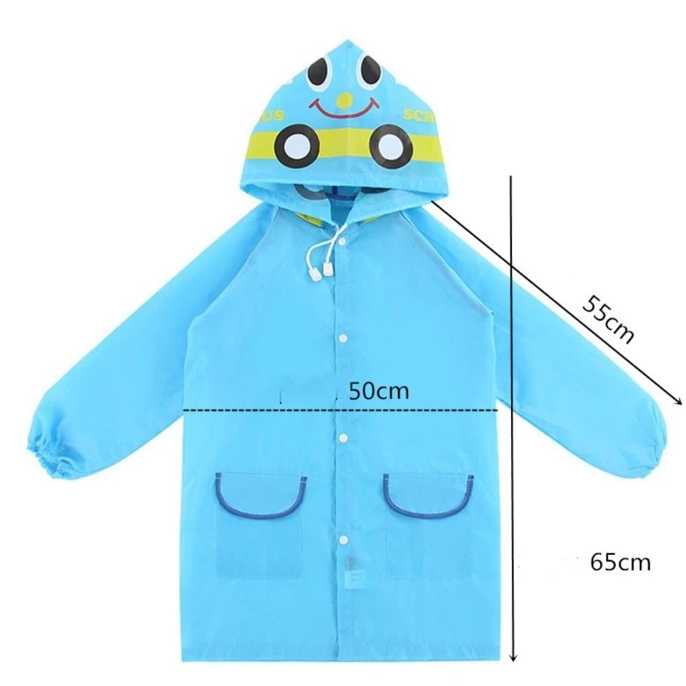 Cute Cartoon Animal Style Kids Raincoat with Hat Lovely Waterproof Children Rainwear Durable Kids Rain Gear Thick Fabric Poncho