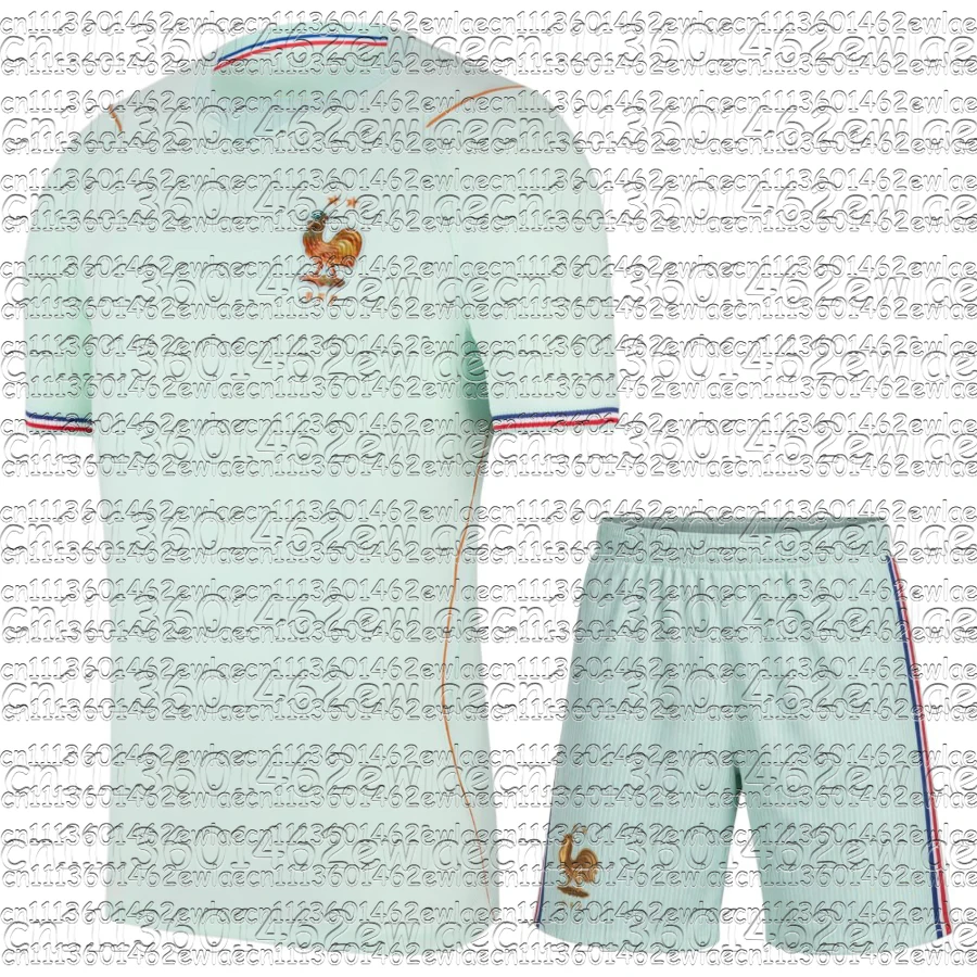 Novo Conjunto de Camisas de Futebol Família França 2026 Verde Menta Respirável com Absorção de Umidade Kit Uniforme Esportivo Top de Treino