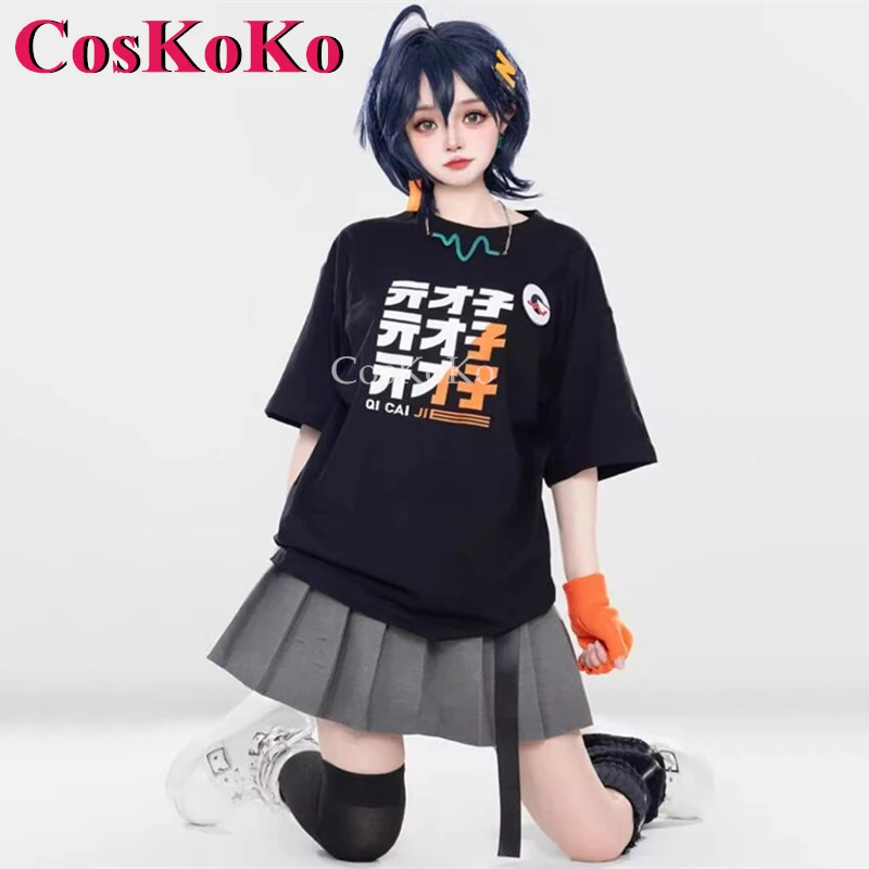 CosKoKo Belle Cosplay Game Zenless Zone Zero Kostium Gra Produkty powiązane T-Shirt Spódnica Codzienne noszenie Halloween Odgrywanie ról Odzież