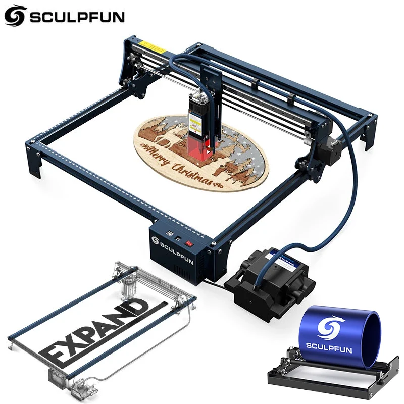 

SCULPFUN S30 Pro Max 20W Laser Engraver with Automatic Air Assist System Replaceable Lens Cutting Machine 935x400mm working Area