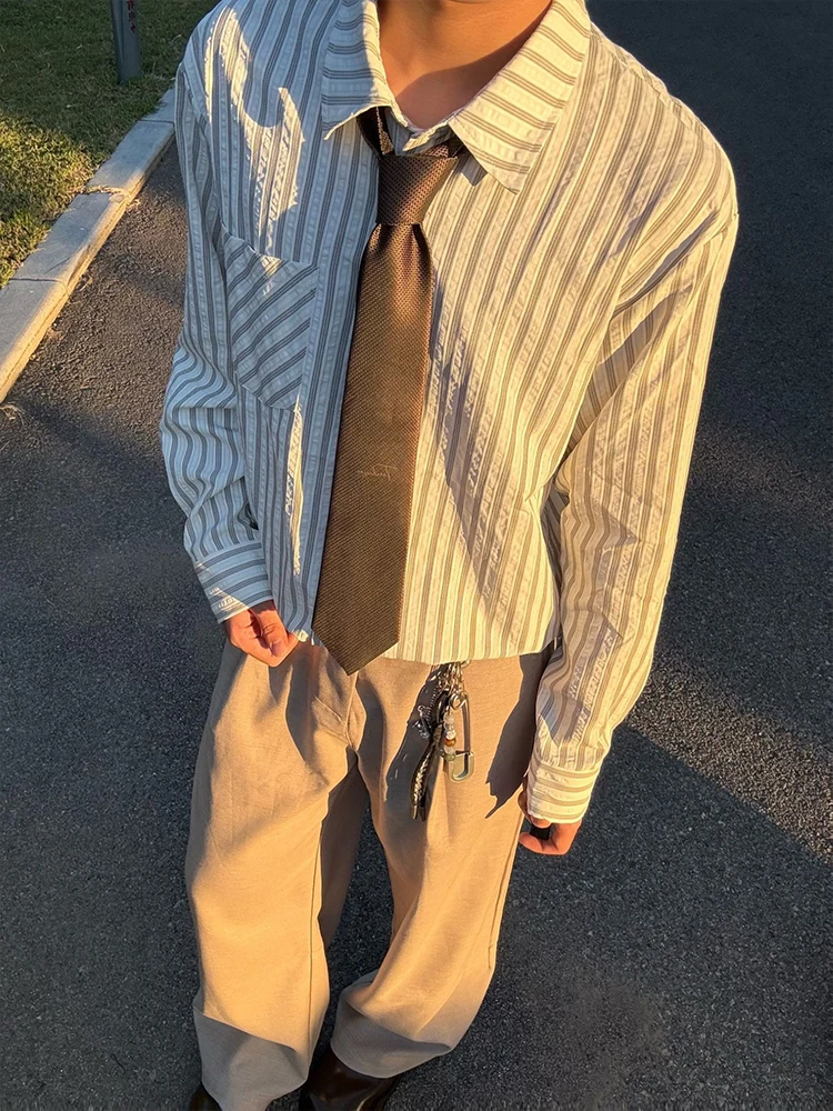 

White Striped Bubble irt Men's Long Sve Casual Sle Faionable Layered Wear American Sle T-irt for Spring And beyond