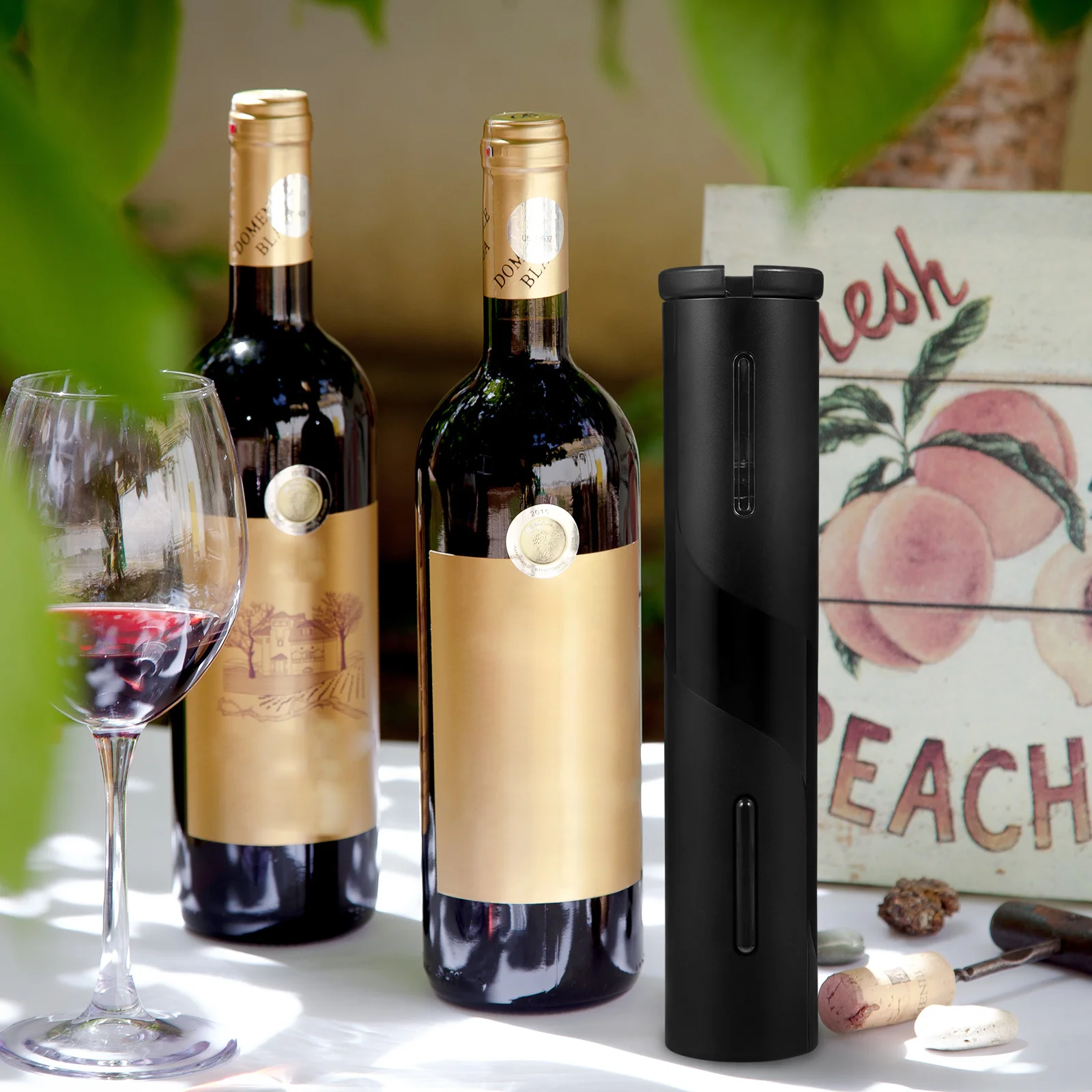 

Electric Automatic Opener Fast Cork Removal Tool Aluminum Wine Opener With Blue Indicator Light Cordless