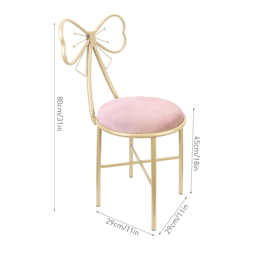 2PCS Rosa Samt Stühle Dressing Eitelkeit Make-Up Stühle Sitze Bogen Rückenlehne