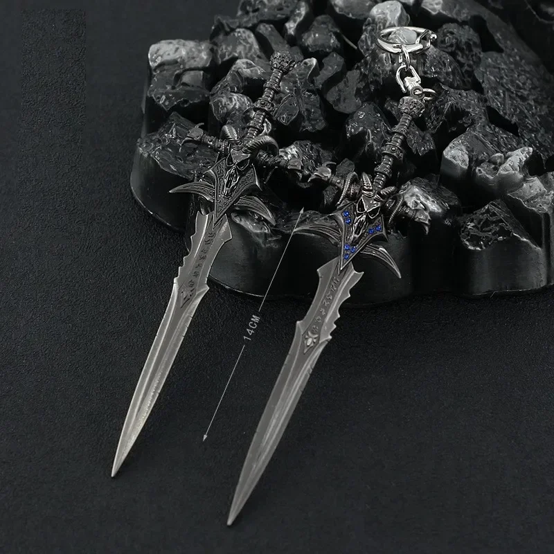 Wereld Van Warcraft 14Cm Nieuwe Lich King Frostmourne Verschillende Legering Zwaard Spel Sleutelhanger Wapen Katana Model Replica Cadeau Speelgoed Voor Kinderen