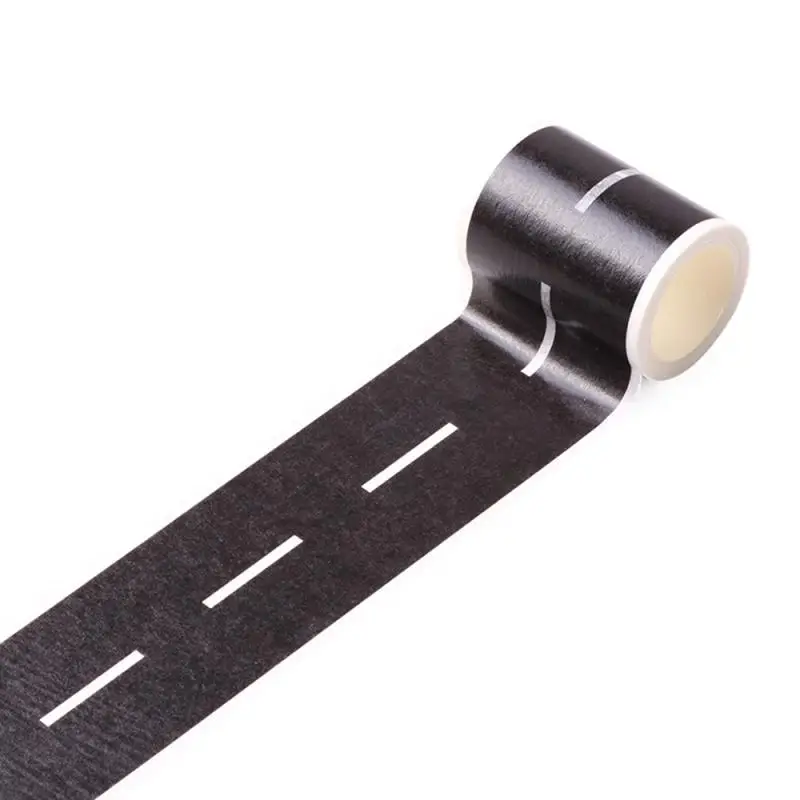 48mmX5m Railway Road Paper Washi Tape Wide Creative Traffic Road Track Scene Adhesive Masking Tape Road For Kids Toy Car Play