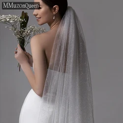 MMQ M94 Sparkling Long Wedding Veil 2 Tier Luxury Moonshine Royal Cathedral Bridal Veils Elegant Woman Wedding Accessories