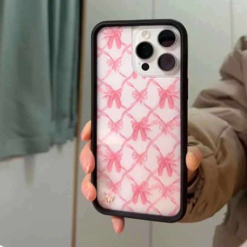 

Wildflower ins Girls On Pointe ballet shoes wf Phone Case for iPhone 12 13 14 15 16 Pro Max Plus wf Pink Scarves protect Cover﻿