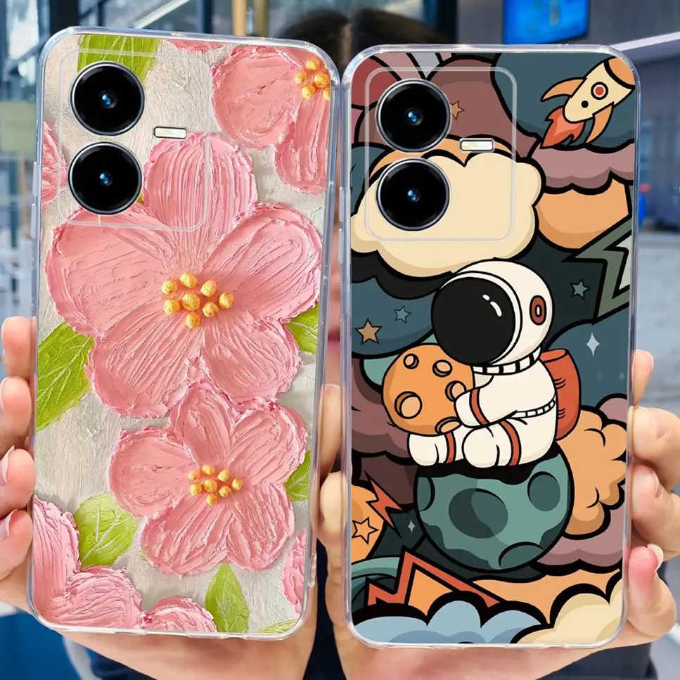 For Y22s 4G V2206 Case Fashion Painted TPU Silicone Soft Back Cover For Vivo Y22S 2022 Phone Case VivoY22 Y 22 Y22 s 4G Fundas