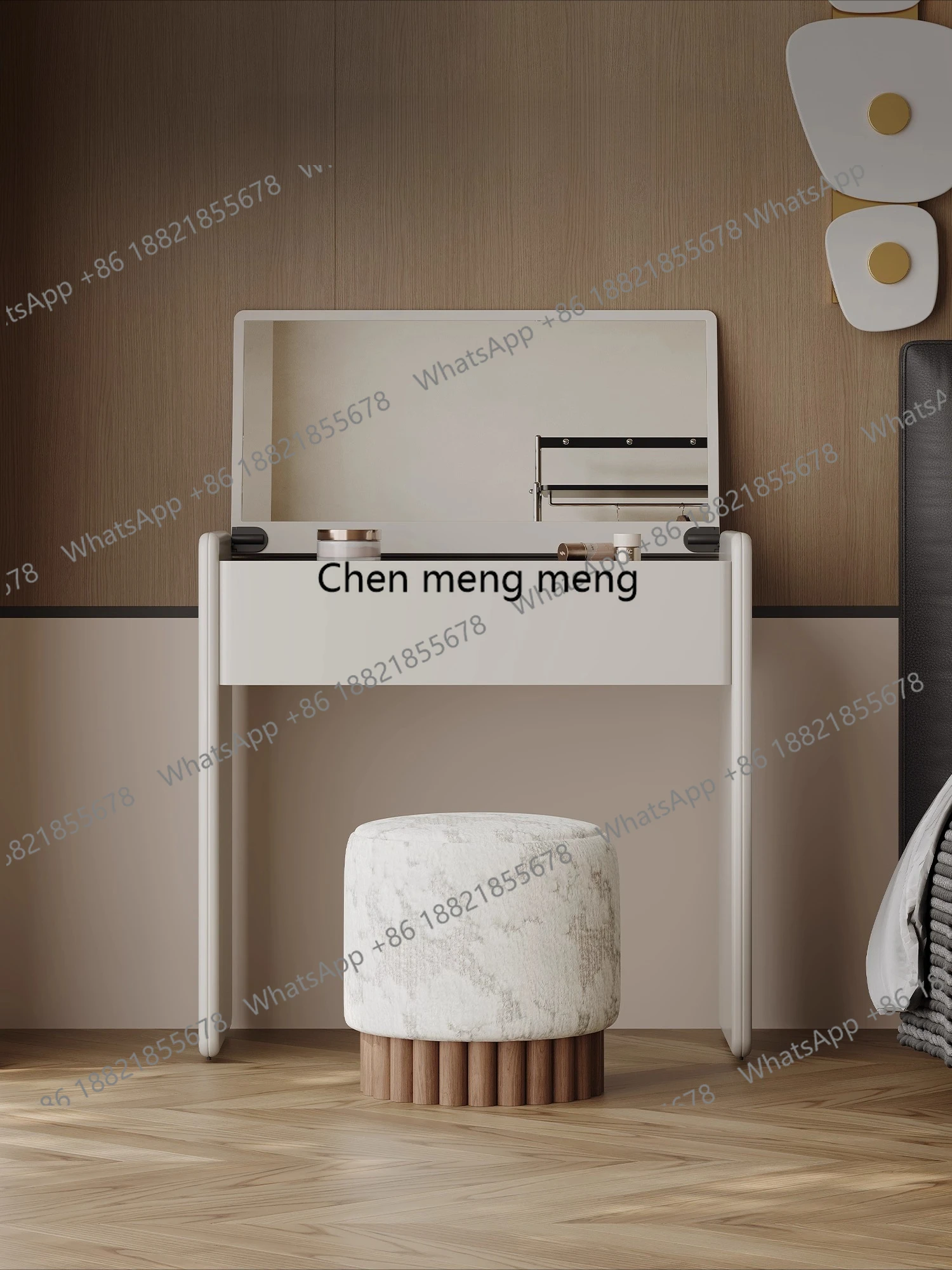 

Комод Небольшое раскладное зеркало для макияжа Бытовая маленькая квартира Главная спальня Высокий свет Дизайнерский комод