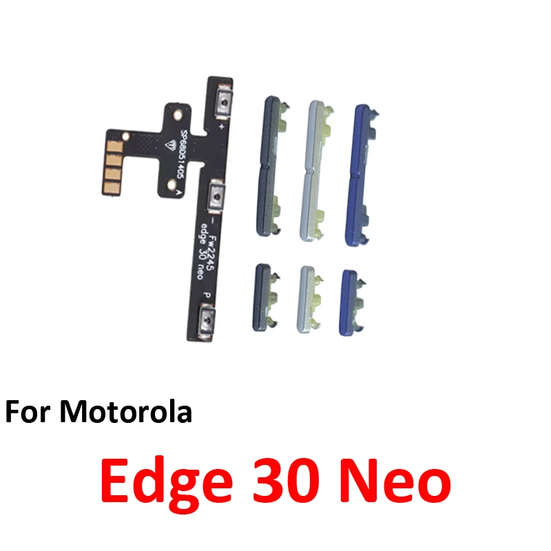 Phone Power Volume Button For Motorola Moto Edge 30 Neo New On Off Up Down Key Internal Flex Cable Parts Grey Purple Silver image 5