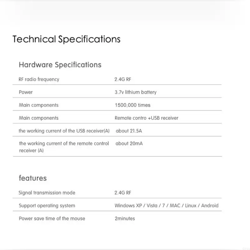 Q84A Trình bày không dây có thể sạc lại điều khiển chuột không khí để điều khiển dễ dàng