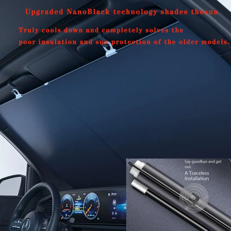 

Universal Car Sunshade Front Windshield Sun Protection Interior Sunshade Car Sunshade Cloth Summer Heat Insulation Curtain