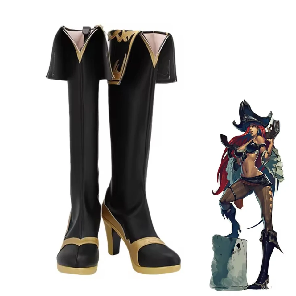 

Game LOL Miss Fortune the Bounty Hunter Cosplay Shoes Custom Made Boots Halloween Party Role Play Prop