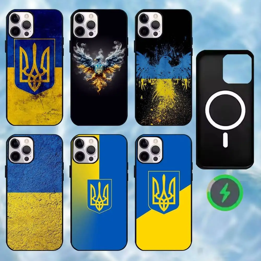 

Art U-Ukraines Flag Phone Case For iPhone17,16,15,14,13,12,11 Plus,Wireless charging protective case soft cover