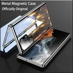 Metal Magnetic Case For Samsung S26 S25 S23 S24 Ultra Plus 360° Full Close Surround With Screen Glass Camera Protection Cover