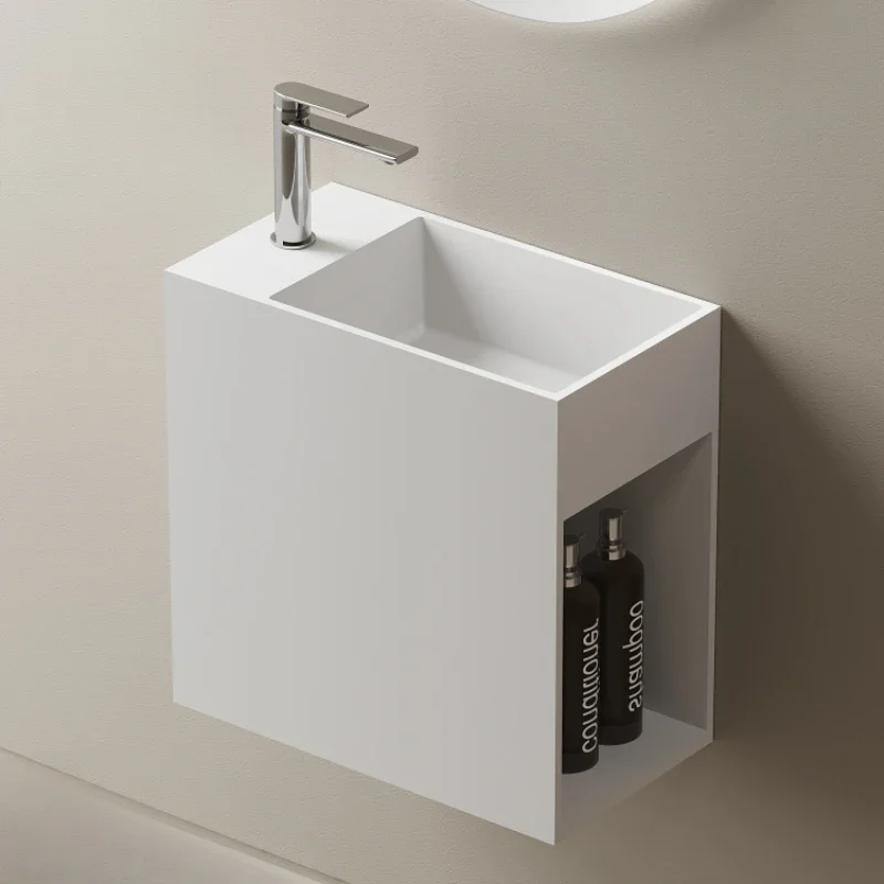 

Artificial stone integrated wall-mounted wash basin mini small apartment washbasin bathroom wash basin basin cabinet